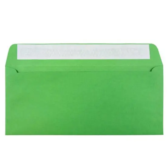 JAM Paper 4.125" x 9.5" Green Peel & Seal Closure Business Envelopes {1}