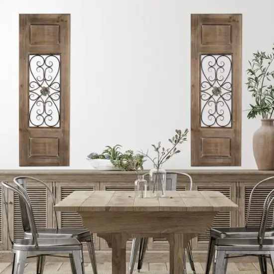 Hastings Home 50" Metal & Wood Door Panel Wall D&eacute;cor {8}