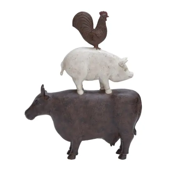 14" Brown Farmhouse Animal Sculpture {1}