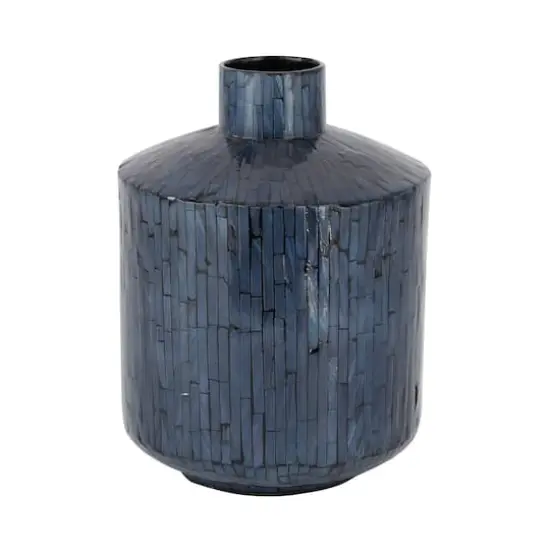 Blue Shell Contemporary Vase, 9" x 9" x 9" {3}