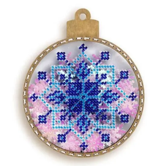 Wonderland Crafts Pink & Blue Snowflake Ball Ornament Bead Embroidery Kit {5}