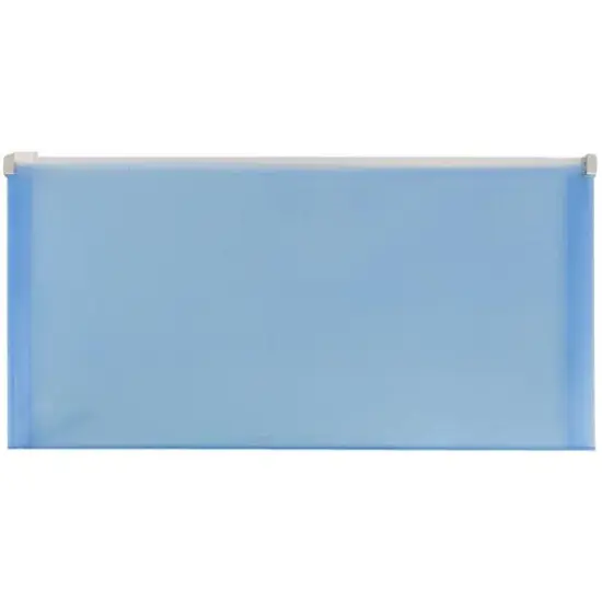 JAM Paper 5'' x 10'' Clear Plastic Pencil Pouch with Zip Closure, 12ct. Blue {2}