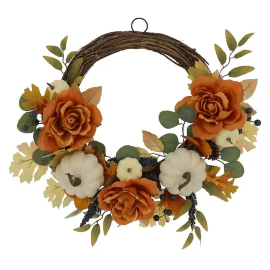 24" Peony & Pumpkin Wreath by Ashland&reg; {1}