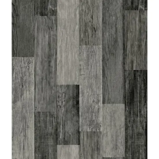 RoomMates Black Weathered Wood Plank Peel & Stick Wallpaper {1}
