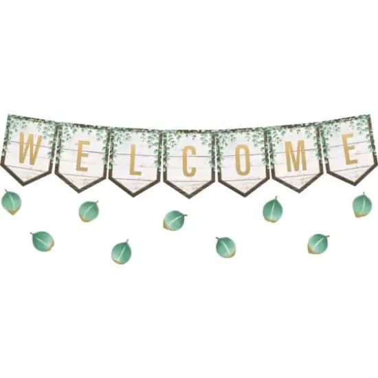 Teacher Created Resources Eucalyptus Pennants Welcome Bulletin Board Set {1}