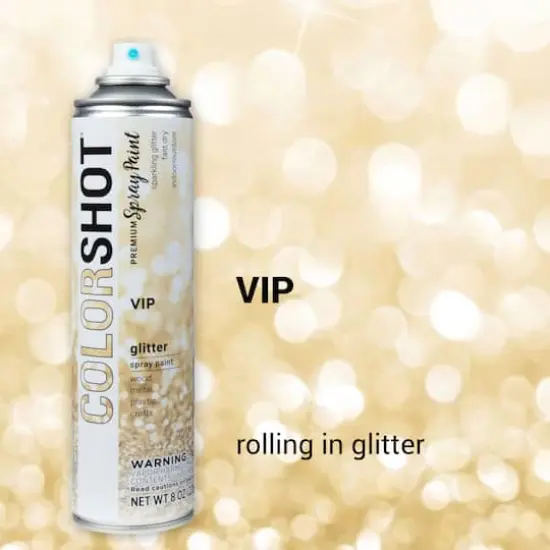 COLORSHOT&reg; Premium Glitter Spray Paint VIP Gold {4}