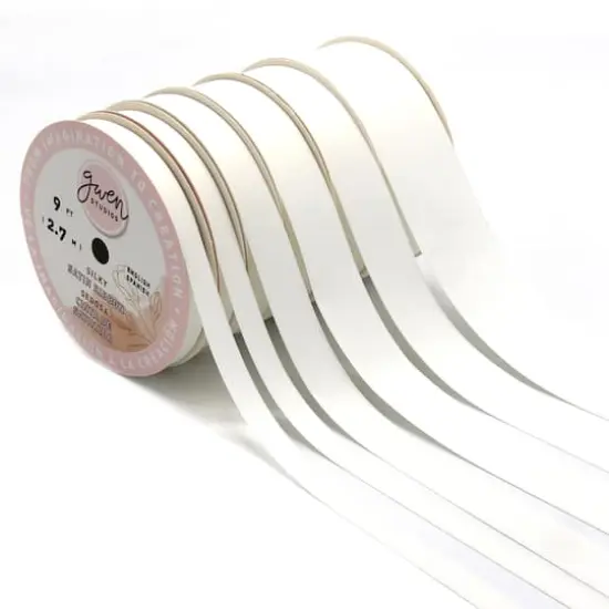 Gwen Studios 18yd. Satin Ribbon Set White {1}