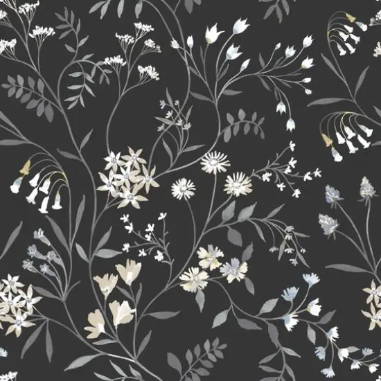 RoomMates Meadow Mix Peel & Stick Wallpaper Black/White {1}