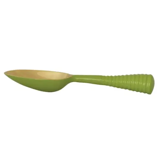 Hello Honey Enameled Aluminum Scoop with Ribbed Handle, Gold Finish and Green {1}