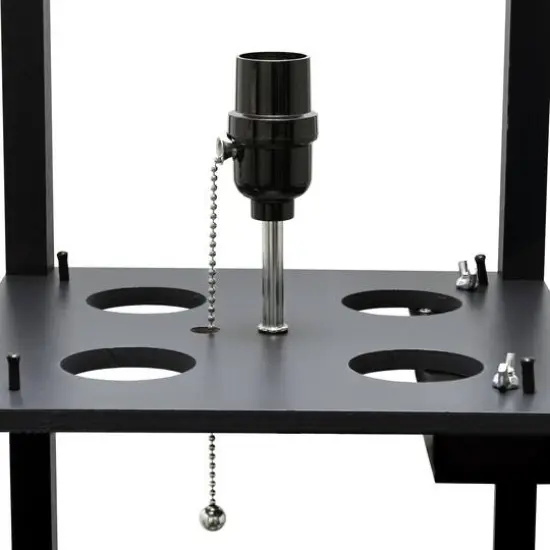 Simple Designs Floor Lamp with 2 USB Charging Ports/1 Outlet Black {11}