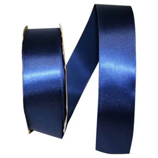 JAM Paper 1.5" x 50yd. Single Face Satin Ribbon Navy {1}