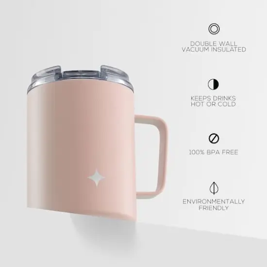 JoyJolt&reg; 12oz. Vacuum Insulated Tumbler With Lid & Handle Pink {5}