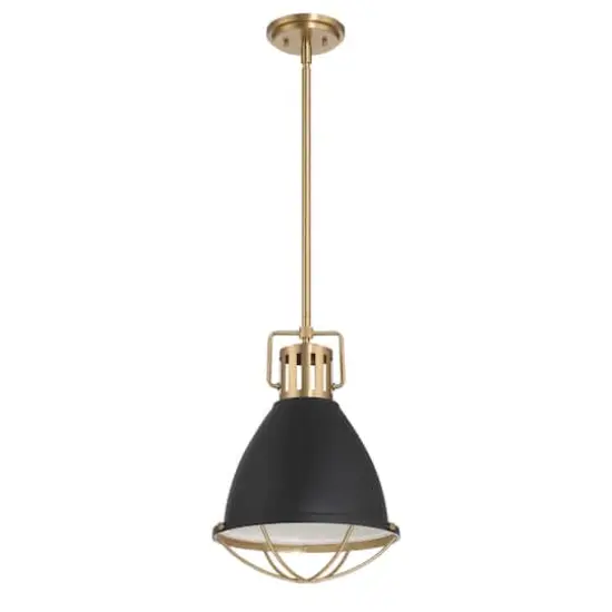 Hello Honey&reg; Kent Industrial Oversized Caged Metal Ceiling Light Black/Gold {1}