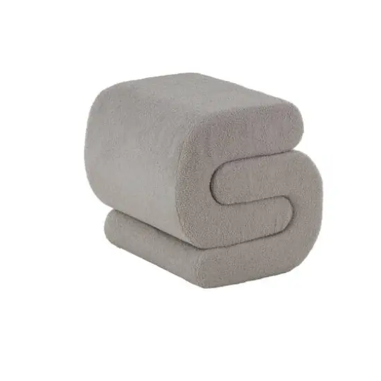 19" S-Shaped Room Ottoman with Connected Arches Gray {9}