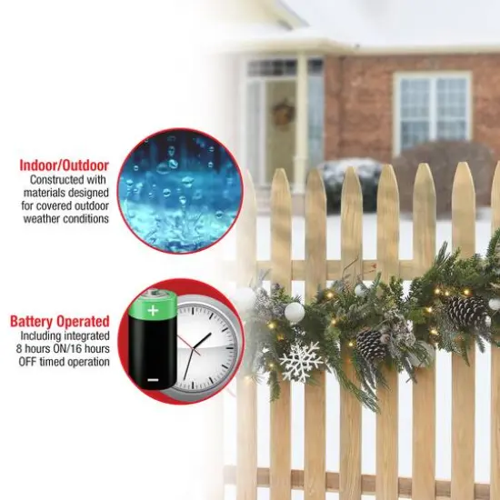 9ft. Pre-Lit Alpine Collection Decorated Garland {8}