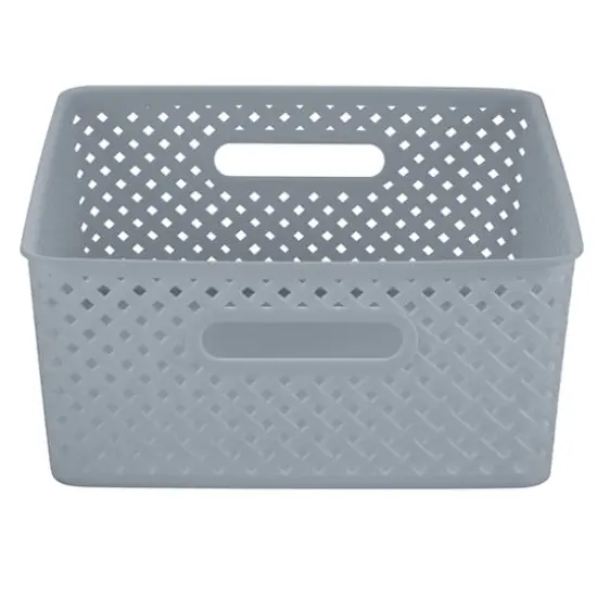 Simplify Medium Gray Wicker Storage Bin, 2ct. {8}