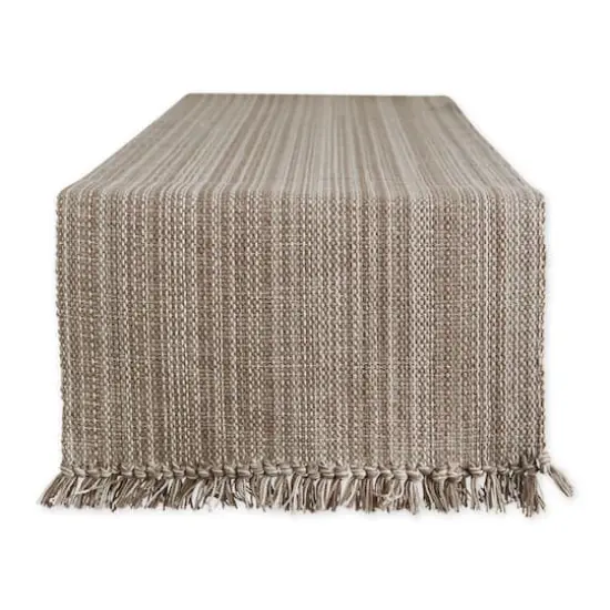 DII&reg; 108" Variegated Fringe Table Runner Mushroom {1}