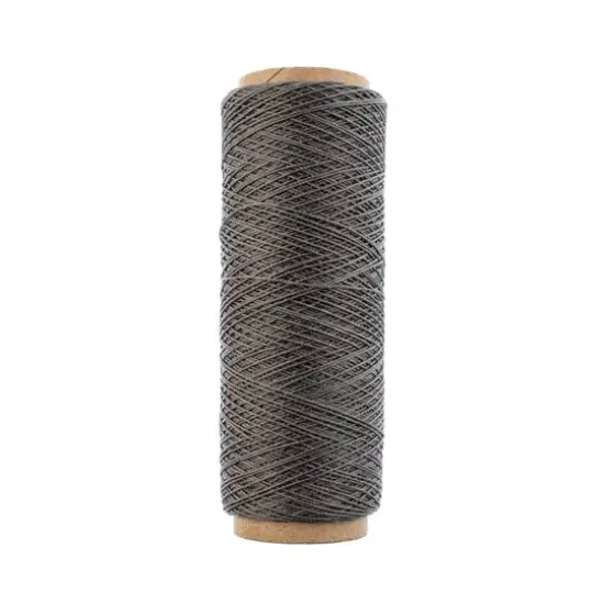 Gudebrod 0.015" 3 Ply Waxed Thread, 500ft. Grey {3}