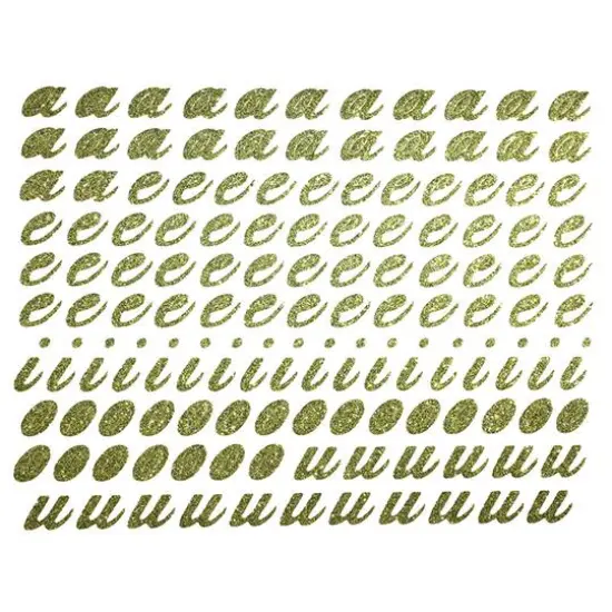 JAM Paper Lowercase Vowels Gold Script Floral Adhesive {1}