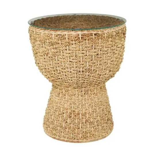 Brown Seagrass Bohemian Accent Table 24" x 20" x 20" {1}