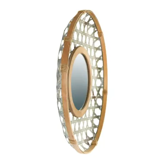 Hello Honey&reg; 23" Silver Metal & Wood Wall Mirror {4}