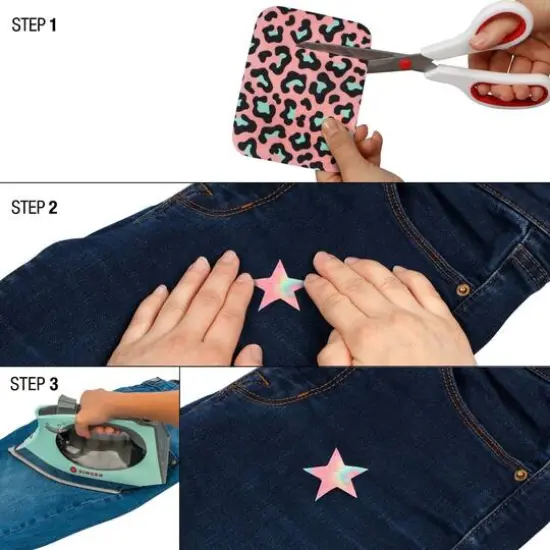 SINGER&reg; Decorative Print & Pastel DIY Iron-On Fabric Patch Kit with 1 Bonus Stencils {6}