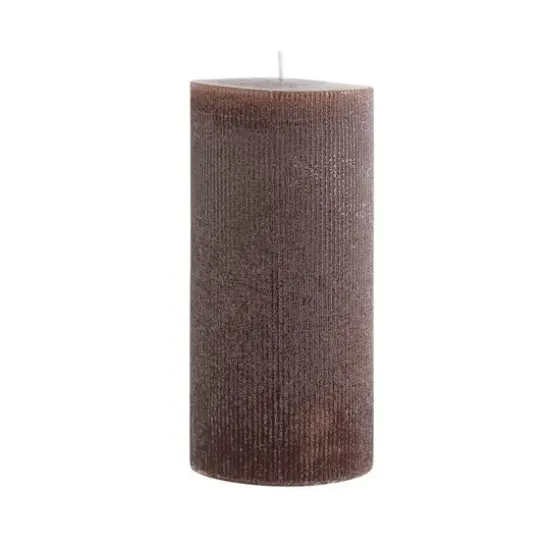 Hello Honey&reg; 3" x 6" Leather Unscented Pleated Pillar Candle {1}