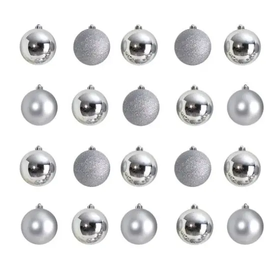 20ct. 3" Silver Shatterproof Christmas Ornaments {1}