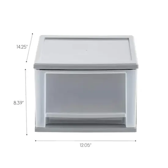 Iris&reg; 17qt. Gray Stacking Drawer, 3 Pack {1}