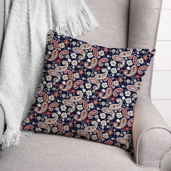 Patriotic Paisley Throw Pillow {3}