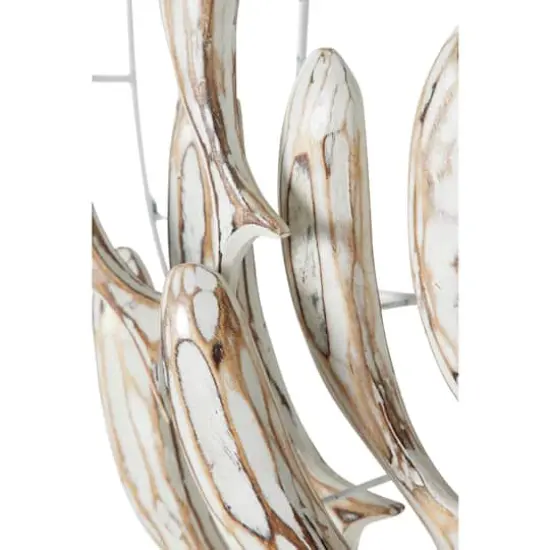 Silver Coastal Fish Wood Wall Decor, 32" x 28" {4}