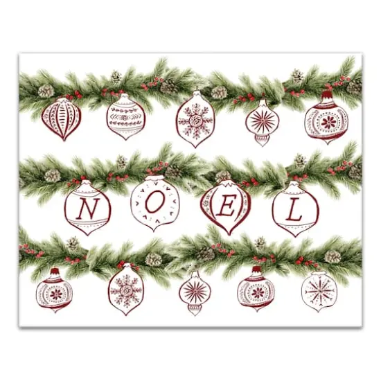 Noel Ornament Garland Canvas Wall Art {1}