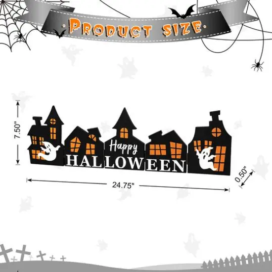 Glitzhome&reg; 2ft. Halloween Hinged Haunted House Table D&eacute;cor {9}