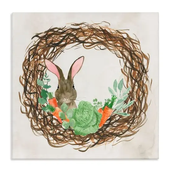 Stupell Industries Spring Easter Wreath Canvas Wall Art {1}
