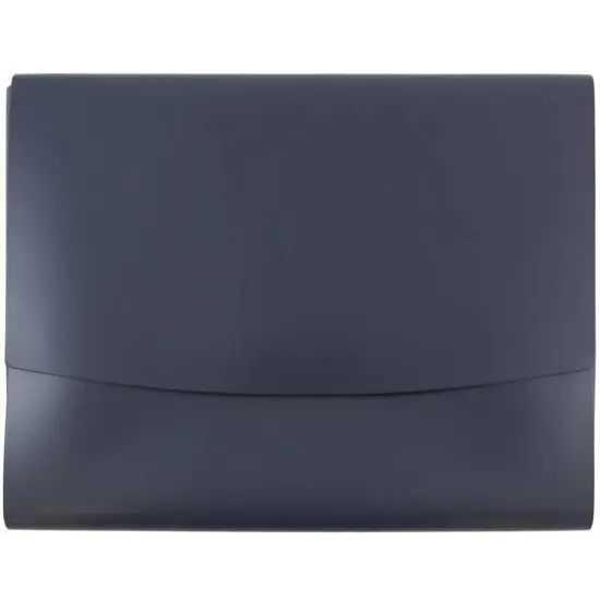 JAM Paper Italian Leather Snap Closure Portfolio Navy {1}