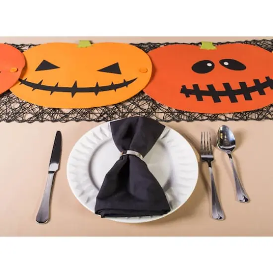 DII&reg; Jack-O-Lantern Table Runner and Placemat Set {4}