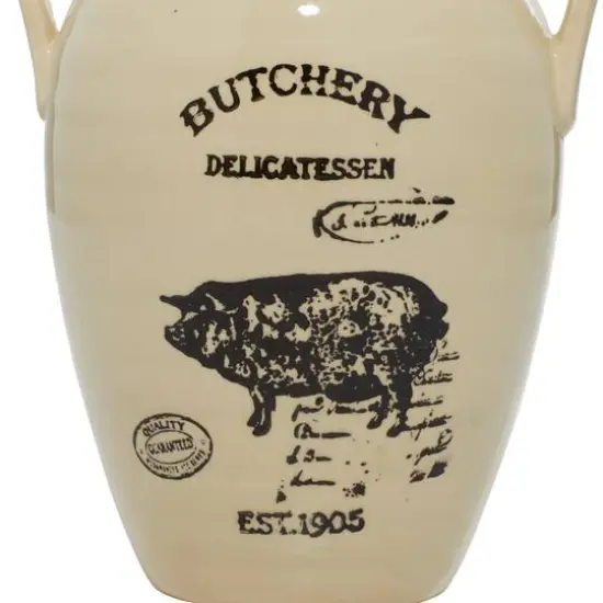 Set of 3 White Porcelain Farmhouse Vase, 8" x 10" {8}