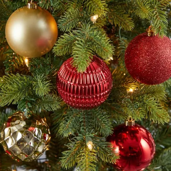 40ct. 3" Red & Gold Shatterproof Ball Ornaments {5}