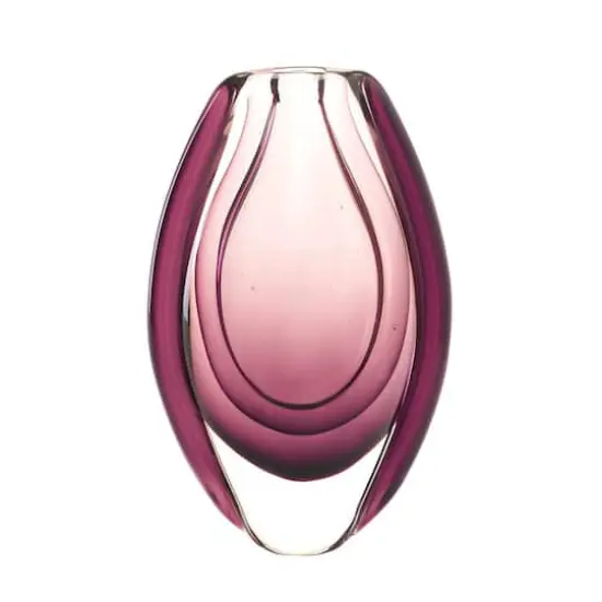 8.5" Wild Orchid Art Glass Vase {1}