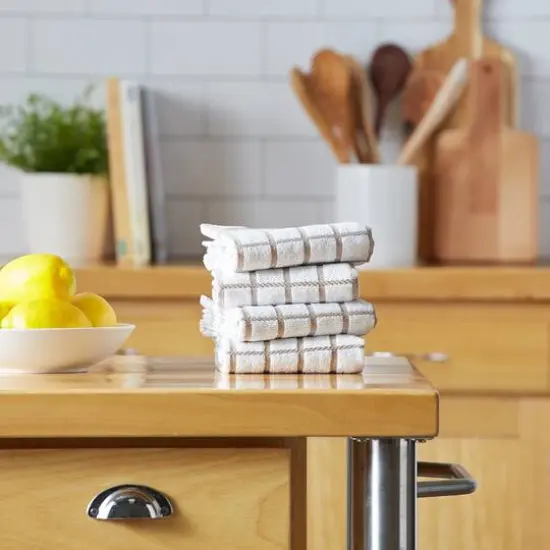 DII&reg; Stone Windowpane Terry Dishtowels, 4ct. {4}