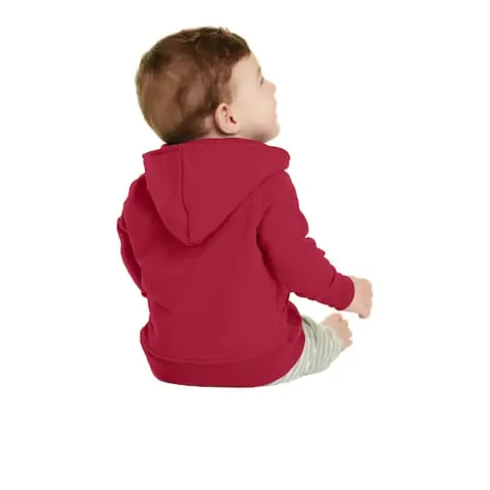 Port & Company&reg; Core Fleece Full-Zip Hooded Infant Sweatshirt Red {6}