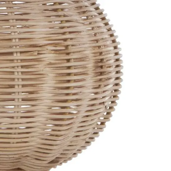16.25" Brown Rattan Hourglass Vase with Dome Base {7}
