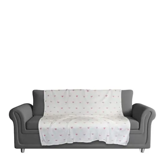 Simple Heart Pattern 50" x 60" Coral Fleece Blanket {4}