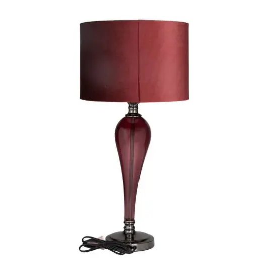 Red Velvet Glam Table Lamp, 27" x 13" x 13" {8}