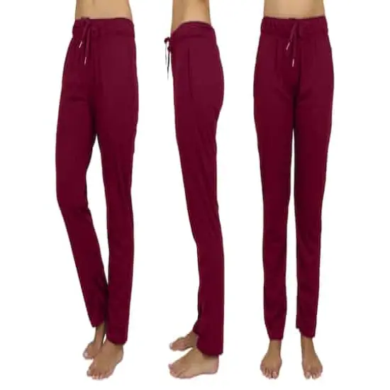 Galaxy by Harvic Women's Loose Fit Classic Lounge Pants Burgundy {1}