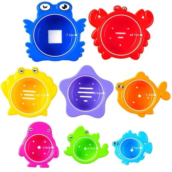 Extasticks Beautiful Colored Stacking Cups with Sea Animals {3}