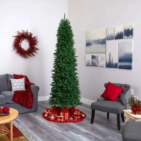 6.5ft. Unlit Slim Green Mountain Pine Artificial Christmas Tree {7}