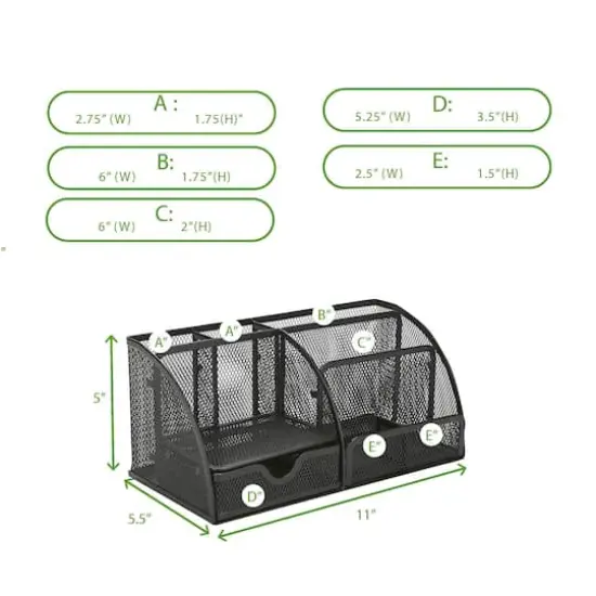 Mind Reader 7-Compartment Desk Organizer Supplies & Accessories Storage {4}