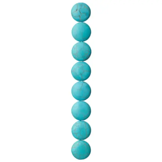 Turquoise Dyed Howlite Lentil Beads, 20mm by Bead Landing&trade; {4}