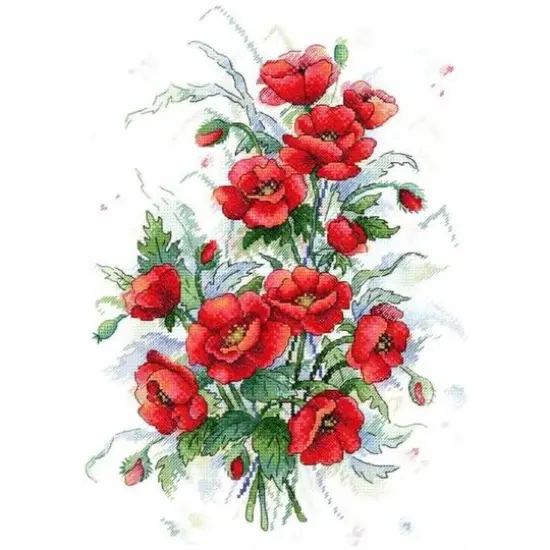 MP Studia Poppies Cross Stitch Kit {1}